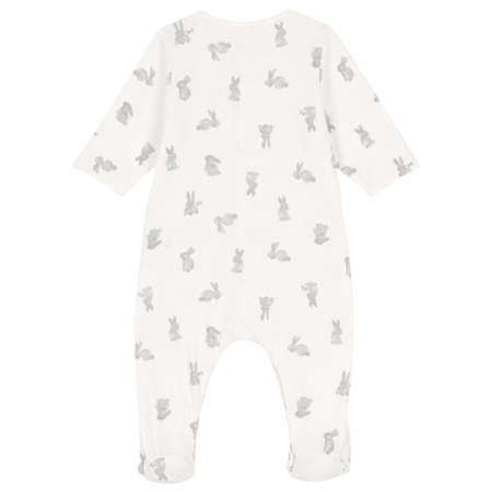 Kids Petit Bateau Pyjamas - White/Grey Bunny